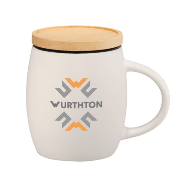 Hearth Ceramic Mug with Wood Lid/Coaster 15oz Thumbnail